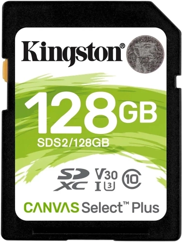 Карта памяти Kingston 128GB SDXC Canvas Select Plus 100R C10 UHS-I U3 V30 (SDS2/ 128GB) (SDS2/128GB) фото 3