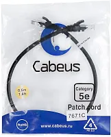 Патч-корд Cabeus PC-UTP-RJ45-Cat.5e-0.5m-BK-LSZH U/ UTP RJ-45 вил.-вилка RJ-45 кат.5E 0.5м черный LSZH (2134553) (2134553#MLN)