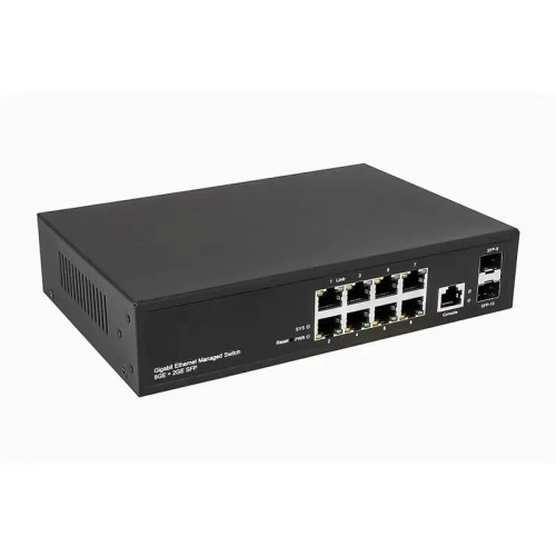 Управляемый (L2+) коммутатор Gigabit Ethernet на 10 портов.Порты: 8 x GE (10/100/1000Base-T) + 2 x GE (SFP 1000Base-X), Консольный порт; Уровень управления L2 (Full managed (NS-SW-8G2G-L)
