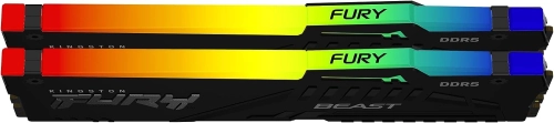 Модуль памяти DDR 5 DIMM 16Gb PC48000, 6000Mhz, Kingston FURY Beast Black RGB CL30 (Kit of 2) (KF560C30BBEAK2-16) (retail) фото 3