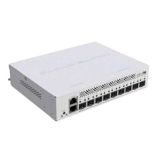 CRS310-1G-5S-4S+IN 10 Gigabit fibre connectivity way over a 100 meters – for small offices or ISPs. Hardware offloaded VLAN-filtering and even some L3 routing (007827)