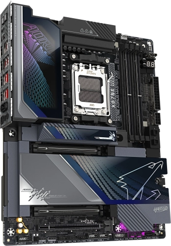 Материнская плата Gigabyte X870E A MASTER X (X870E AORUS MASTER X3D) Материнская плата Gigabyte X870E A MASTER X Socket AM5 AMD X870E 4xDDR5 ATX AC`97 8ch(7.1) 1P 10Gigabit + 1P 5Gigabit RAID+HDMI (X870E AORUS MASTER X3D) фото 3