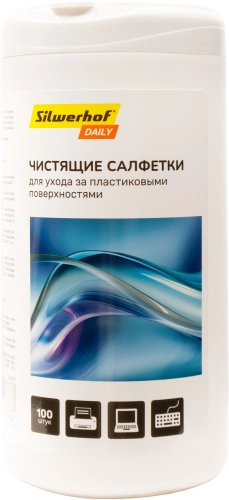 Салфетки Silwerhof DAILY для компьютеров и оргтехники туба 100шт влажных (2061429) (2061429#MLN)
