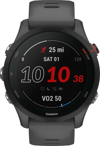Смарт-часы Garmin Forerunner 255 33мм 1.3 корп.черный рем.темно-серый (010-02641-10)