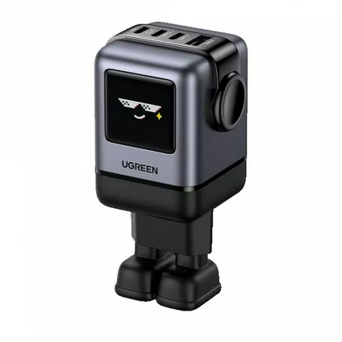 Сетевое зарядное устройство в виде робота UGREEN X688 (45515B) UNO 100W 4-Port GaN USB-A+3*USB-C Fast Charger EU. Цвет: серый