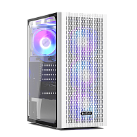 Корпус без блока питания/ Case PCCooler MA100 MESH WH, Midi-Tower, TG, Mesh, 3x120mm ARGB, 1xUSB-A 3.0 + 2xUSB-A 2.0, ATX, mATX, mITX White