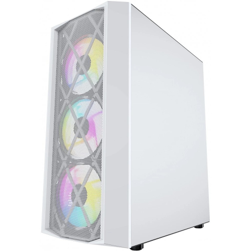 Powercase CMRMW-L4 Корпус Rhombus X4 White, Tempered Glass, Mesh, 4x 120mm 5-color LED fan, белый, ATX (CMRMW-L4) фото 2