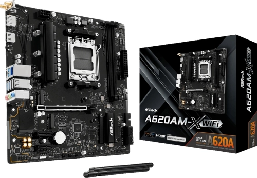 Материнская плата Asrock A620AM-X WiFi Socket AM5 AMD A620A 2xDDR5 mATX AC`97 8ch(7.1) 2.5Gg RAID+HDMI+DP фото 4