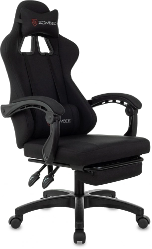 Кресло игровое Zombie Weaver черный с подголов. крестов. пластик подст.для ног пластик черный (ZOMBIE WEAVER B)