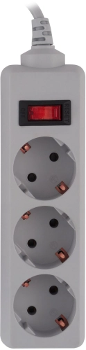 Сетевой фильтр Buro 300SL-1-G 1м (3 розетки) серый (пакет ПЭ)
