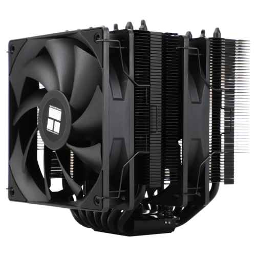 Кулер для процессора/ Thermalright Phantom Spirit 120 SE Black (4-pin PWM, 154mm, Ni/Cu, 7x6mm, 2x120mm, 66.17CFM, 25.6dBA, 1500RPM, S: 1200, 1700, 1851, 115X, AM4, AM5, silver, black) (PS120-SE-BL)
