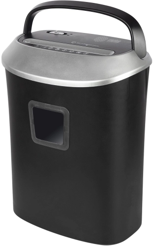 Шредер Cactus CS-SH-P6 черный/серый (секр.P-4) фрагменты 10лист. 21лтр. скрепки скобы пл.карты