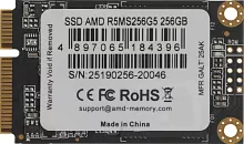 Твердотельный накопитель SSD AMD Radeon 256GB Client SSD mSATA 3D NAND Retail R5MS256G5