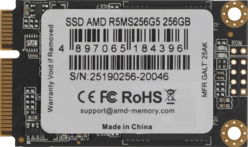 Твердотельный накопитель SSD AMD Radeon 256GB Client SSD mSATA 3D NAND Retail R5MS256G5