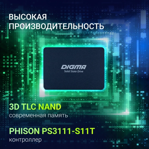 Накопитель SSD Digma SATA-III 256GB DGSR2256GP13T Run P1 2.5