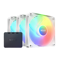 Кулер для корпуса ПК/ Case Cooler NZXT F120 RGB Core Triple Pack (120x120x25mm, 4-pin PWM, RGB, 78.86CFM, 33.88dBA, 1800RPM, White, 3pcs) (RF-C12TF-W1)