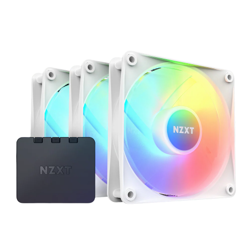 Кулер для корпуса ПК/ Case Cooler NZXT F120 RGB Core Triple Pack (120x120x25mm, 4-pin PWM, RGB, 78.86CFM, 33.88dBA, 1800RPM, White, 3pcs) (RF-C12TF-W1)