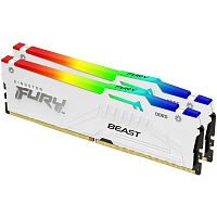 Модуль памяти Kingston 32GB 6000Mhz DDR5 CL36 K2 Fury Beast White RGB kit 2*16 CL36 (KF560C36BWE2AK2-32)