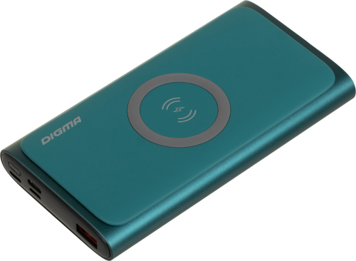 Мобильный аккумулятор Digma DGPQ10G 10000mAh QC3.0/PD3.0 3A беспров.зар. зеленый (DGPQ10G22CGN)