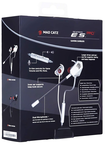 Игровые мобильные наушники Mad Catz E.S. PRO+ белые 3.5 мм jack, 13.5 мм неодимовые магниты, 32 Ом, 20 ~ 20000 Гц, микрофон (AE21CDINWH000-0) фото 4