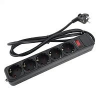 Perfeo сетевой фильтр "REAL POWER", 3,0м, 5 розеток, 16А, 3500 Вт, тройная защита, черный. (PF_E1501)