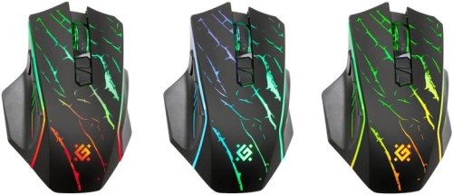 DEFENDER URAN черная Беспроводная игровая мышь (USB, 2.4 ГГц, LED подсветка, 8 кн., 400 мАч, 3200dpi, GM-503) (52503) фото 5