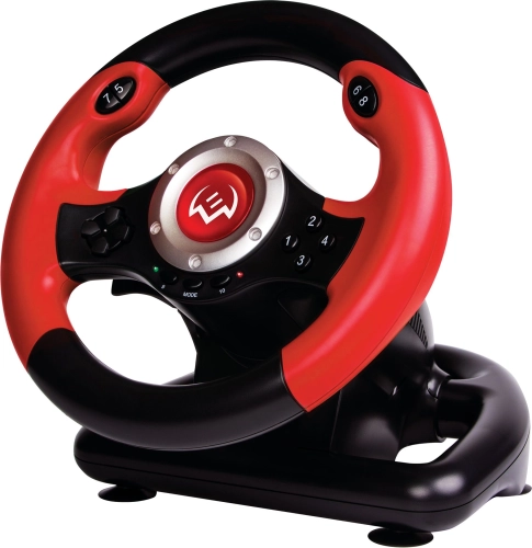 SVEN GC-W400 Руль черно-красный (виброотдача, педали, джойстик, 10кн., USB) (SV-015428)