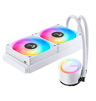 Система жидкостного охлаждения/ Water Cooling System JONSBO TG-240 White (260W, 240mm, White, ARGB/ Fans: 2x120mm, 66.19CFM, 35.4dBA, 1800RPM/ Pump height 72mm, 30dBA, 2400RPM, Rad thickness 27mm/ S: