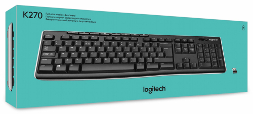 Клавиатура беспроводная Logitech K270, латиница, приемник Unifying, 2 батарейки AAA (920-003058) фото 3