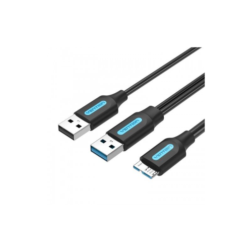 Кабель Vention USB 3.0 AM/micro B, USB 2.0 AM - 1м (CQPBF)