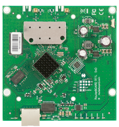 MikroTik 911 Lite5 dual with 600MHz Atheros CPU, 64MB RAM, 1x LAN, built-in 5Ghz 802.11a/ n 2x2 two chain wireless, 2xMMCX connectors, RouterOS L3 (RB911-5HND)