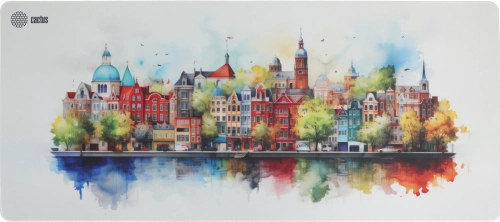Коврик для мыши Cactus Amsterdam рисунок 900x400x3мм (CS-MP-PRO12XXL)