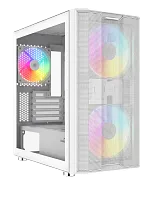 Корпус Компьютер без блока питания/ Case SAMA S30 White, Midi-Tower, TG, 2x140mm + 1x120mm ARGB, 1xUSB 3.0 + 1xUSB 3.1 Type-C, mATX, mITX White (S30-WHMPA3X1-GL)