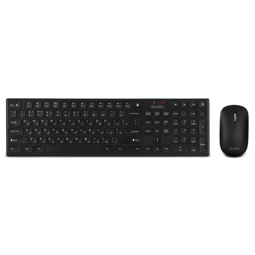 SVEN KB-C2550W Набор беспроводные клавиатура и мышь чёрные (2.4 Ггц, USB, 109 ножничных кл., 3 кнопки, 1000 dpi, 1 x AA + 2 х ААА) (SV-021672)