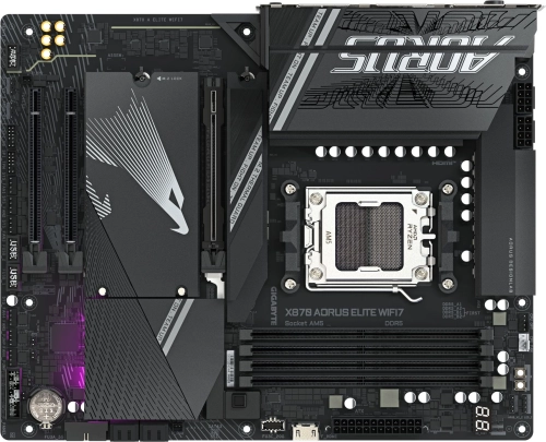 Материнская плата Gigabyte X870M A ELITE WF7 SocketAM5 AMD X870 4xDDR5 mATX AC`97 8ch(7.1) 2.5Gg RAID+HDMI