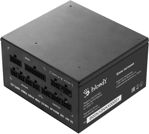 Блок питания Bloody ATX 750W 80+ gold (BD-PS750G-M) Блок питания Bloody ATX 750W BD-PS750G 80+ gold (20+4pin) APFC 120mm fan 6xSATA Cab Manag RTL (BD-PS750G-M) фото 7