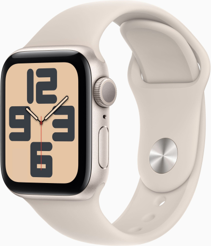 Смарт-часы Apple Watch SE 2023 A2722 40мм OLED корп.сияющая звезда Sport Band рем.сияющая звезда разм.брасл.:M/ L (MR9V3LL/A)