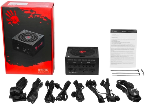 Блок питания Bloody ATX 750W 80+ gold (BD-PS750G-M) Блок питания Bloody ATX 750W BD-PS750G 80+ gold (20+4pin) APFC 120mm fan 6xSATA Cab Manag RTL (BD-PS750G-M) фото 14