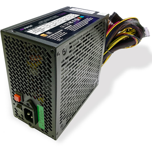 блок питания для ПК 700 Ватт/ PSU HIPER HPB-700RGB (ATX 2.31, 700W, ActivePFC, RGB 140mm fan, Black) 85+, BOX
