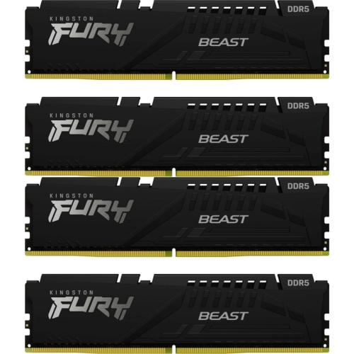 Память оперативная/ Kingston 128GB 5600MT/s DDR5 CL40 DIMM (Kit of 4) FURY Beast Black XMP (KF556C40BBK4-128)