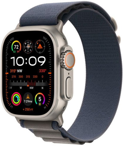 Смарт-часы Apple Watch Ultra 2 A2986 49мм OLED корп.титан Alpine loop рем.синий разм.брасл.:160-210мм (MREQ3LL/ A) (MREQ3LL/A)