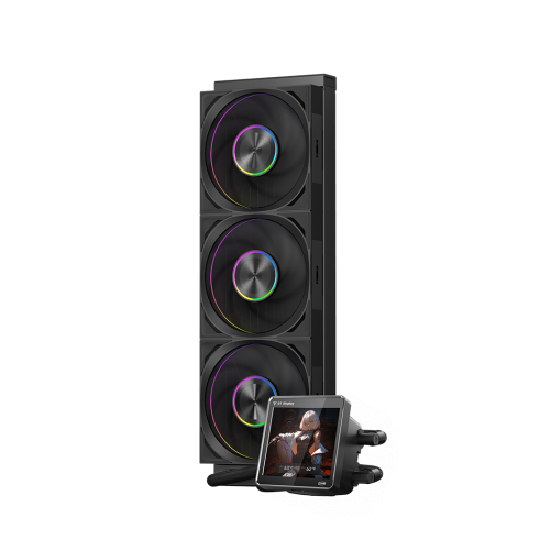 Система охлаждения/ Water Cooling System PCCooler DT360 ARGB Display BK (300W, 360mm, LED temp., Black, ARGB/ Fans: 3x120mm, 83.83CFM, 3000RPM/ Pump height 62mm, 15dBA, 2600RPM, Rad thickness 27mm/ S