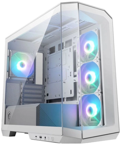 Корпус MSI MAG Pano M100R PZ White , Micro-ATX, 1xUSB 3.2 Gen 1, 1xUSB 3.2 Gen2 Type-C, 4x120mm ARGB Fan, ARGB+PWM Control Board, TG, WHITE (306-7G24W21-809)