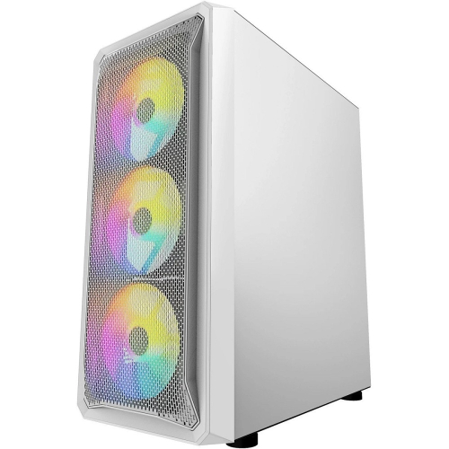 Powercase CMIZW-L4 Mistral Z4 White, Tempered Glass, Mesh, 4x 120mm 5-color LED fan, белый, ATX фото 3