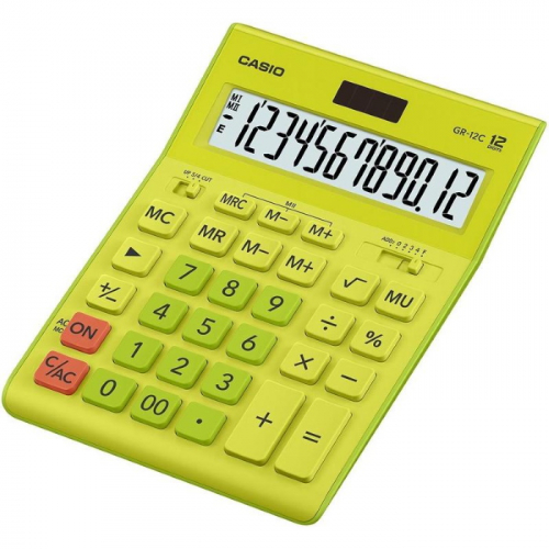 Калькулятор настольный Casio GR-12C-GN салатовый 12-разр. (GR-12C-GN-W-EP)