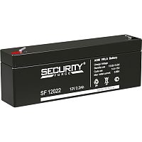 Батарея SECURITY FORCE серия SF, SF 12022, напряжение 12В, емкость 2.2Ач (разряд 20 часов), макс. ток разряда (5 сек.) 52.5А, макс. ток заряда 0.66А, свинцово-кислотная типа AGM, клеммы F1, ДxШxВ 179х35х61мм., вес кг., срок службы 3-5 лет./ Battery SECUR