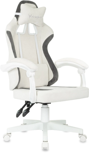 Кресло игровое Knight Wolf WH молочный/ серый крестов. пластик пластик белый (KNIGHT WOLF WH WG)