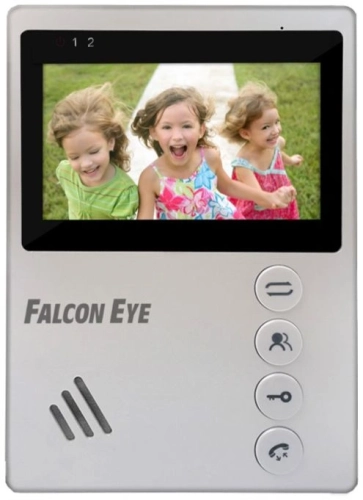 Falcon Eye Vista Видеодомофон: дисплей 4,3 TFT; механические кнопки; подключение до 2-х вызывных панелей; OSD меню; питание AC 220В (встроенный БП) или от внешнего БП DC 12В