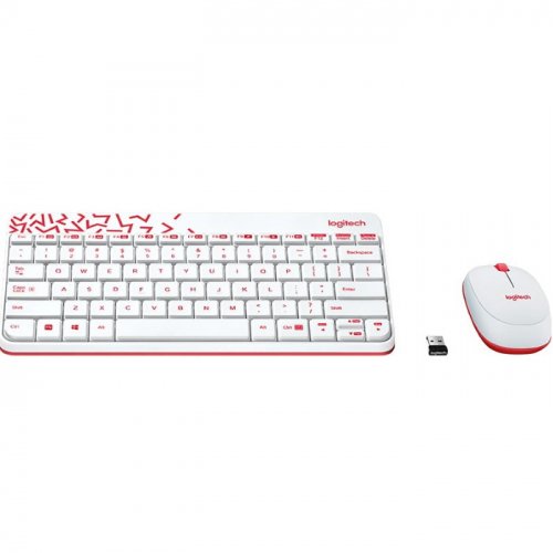 Клавиатура и мышь Logitech Desktop MK240 Wireless ,USB, Nano White (920-008212) фото 3