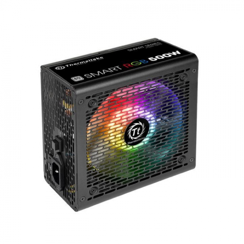 Блок питания Thermaltake Smart RGB, 500W, ATX, 80 Plus, APFC, (24+4+4pin), 120mm fan, color LED 5xSATA RTL (PS-SPR- 0500NHSAWE-1) фото 2